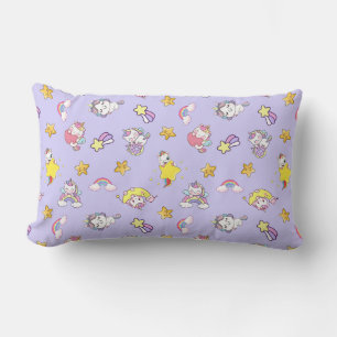 Unicorn Rainbow Star Light Purple Themed Lumbar Cushion