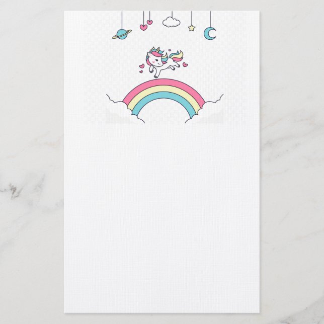Unicorn Rainbow Stationery (Front)