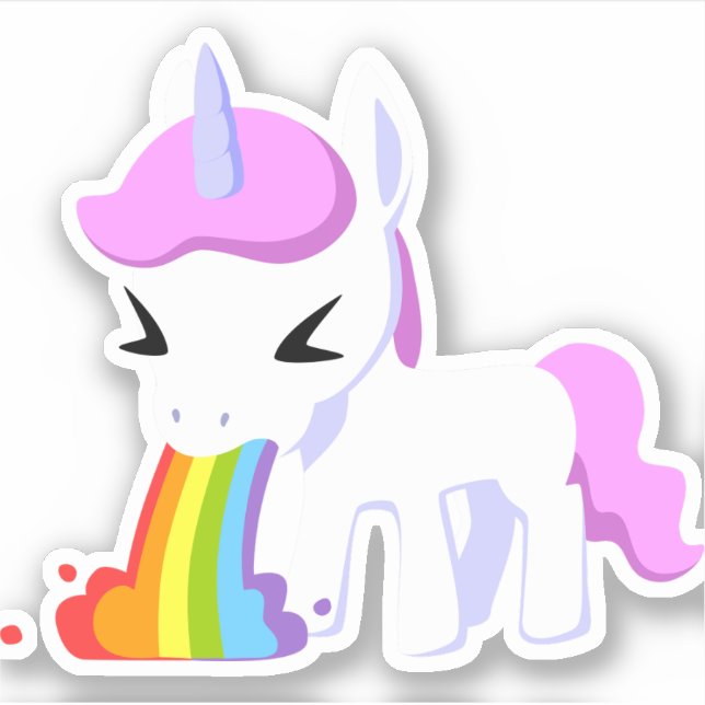 UNICORN RAINBOW VOMIT STICKERS (Front)