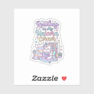 Unicorn Reading in My Unicorn Corner Cute Pastel T
