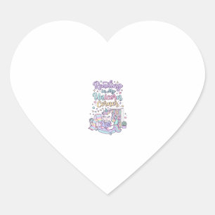 Unicorn Reading in My Unicorn Corner Cute Pastel T Heart Sticker