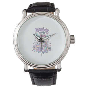 Unicorn Reading in My Unicorn Corner Cute Pastel T Watch
