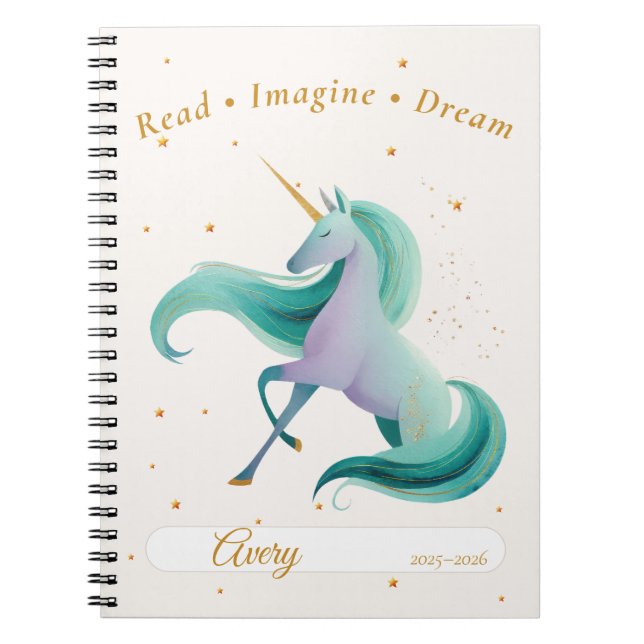 Unicorn Reading Journal – Personalised Name & Year (Front)