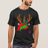 Unicorn Reindeer Face Cute Christmas Funny 
