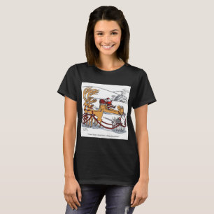 Unicorn Reindeer women black T-shirt