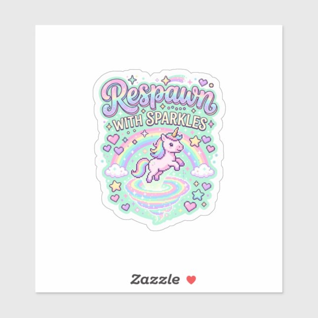Unicorn Respawn with Sparkles Premium Vector Stick (Sheet)