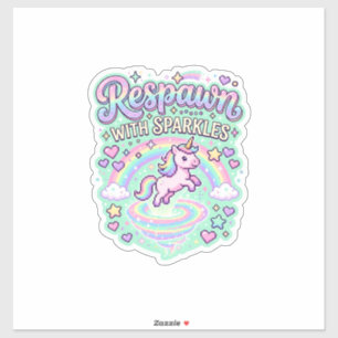 Unicorn Respawn with Sparkles Premium Vector Stick