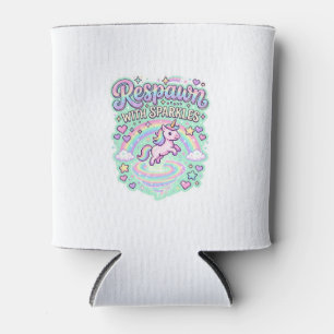Unicorn Respawn with Sparkles Premium Vector Stick Can Cooler