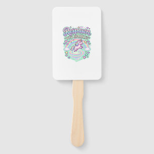 Unicorn Respawn with Sparkles Premium Vector Stick Hand Fan