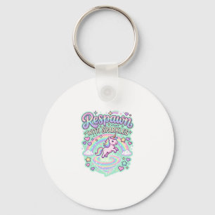 Unicorn Respawn with Sparkles Premium Vector Stick Key Ring