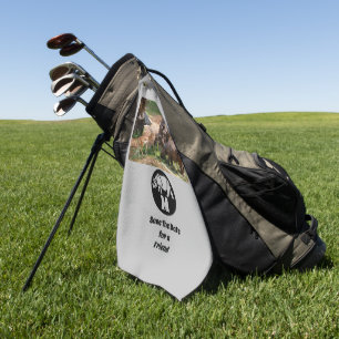 Unicorn Rhino Silhouette Monogram Photo Golf Towel