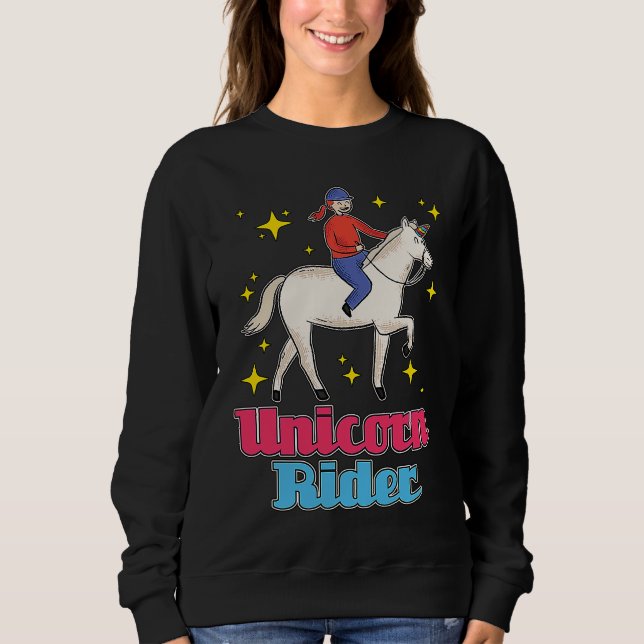 Unicorn Rider Horse Jumping Loves Equestrian Sport Sweatshirt (Front)