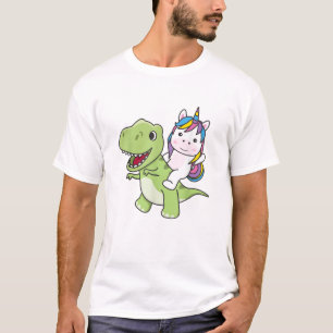 Unicorn Rides On Trex Cute Dinosaur With Unicorns T-Shirt