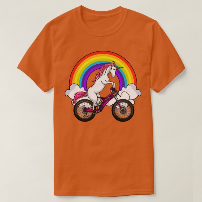 Unicorn Riding A Bicycle  T-Shirt (Design Front)