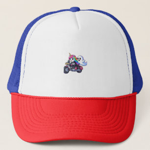 Unicorn Riding A Motorcycle Boys Girls Men Women K Trucker Hat