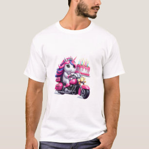 Unicorn Riding A Motorcycle Boys Women Kids Adults T-Shirt
