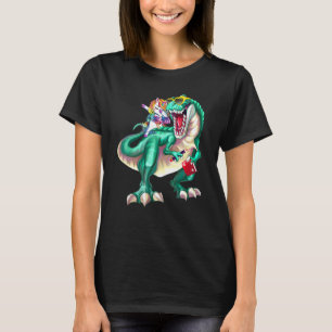 Unicorn Riding Dinosaur Wearing Sunglasses School T-Shirt