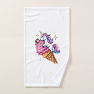 Unicorn Riding Ice Cream Men Women Kids Boys Girls Hand Towel