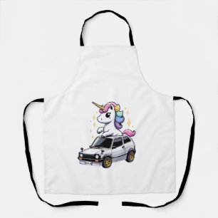 Unicorn Riding Kei Car Boys Girls Women Kids Teen Apron