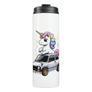 Unicorn Riding Kei Car Boys Girls Women Kids Teen Thermal Tumbler