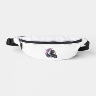 Unicorn Riding Motorcycle Girls Women Kids Yorkshi Bum Bags