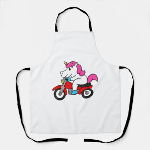 Unicorn Riding Motorcycle T-Shirt Funny Magical Un Apron
