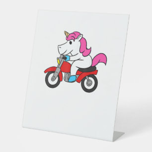 Unicorn Riding Motorcycle T-Shirt Funny Magical Un Pedestal Sign