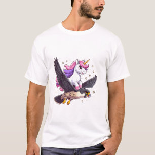 Unicorn Riding Peregrine Falcon Boy Girls Men Wome T-Shirt