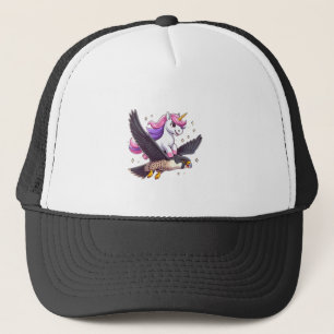 Unicorn Riding Peregrine Falcon Boy Girls Men Wome Trucker Hat