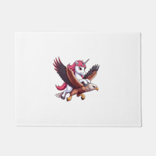 Unicorn Riding Red-tailed Hawk Boys Girls Men Wome Doormat