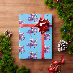 Unicorn Riding Santa Wrapping Paper