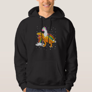 Unicorn Riding T Rex Dinosaur Boys Girls Kids Men Hoodie