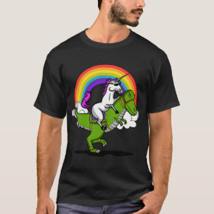 Unicorn Riding T-Rex Dinosaur T-Shirt