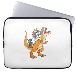 Unicorn Riding T rex Men Women Dinosaur Funny Boys Laptop Sleeve