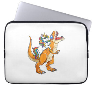 Unicorn Riding T rex Men Women Dinosaur Funny Boys Laptop Sleeve