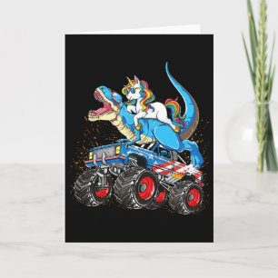 Unicorn Riding T Rex Monster Truck Boys Girls Unic Card