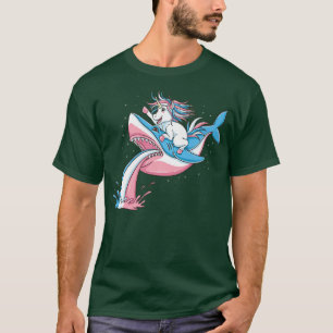 Unicorn Riding Trans Pride Shark Transgender T-Shirt