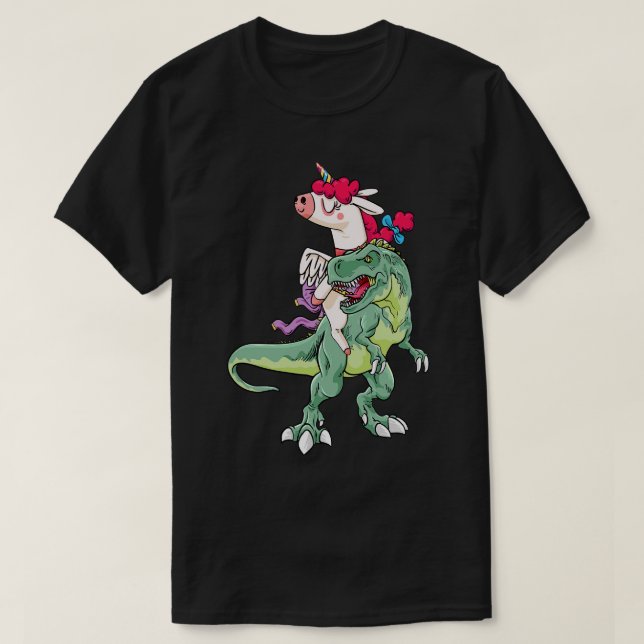Unicorn riding trex 4 T-Shirt (Design Front)