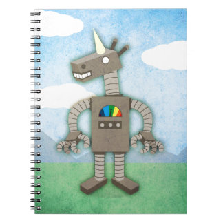 Unicorn Robot Spiral Notebook