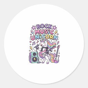 Unicorn Rock Music Unicorn Charming Marketplace Ar Classic Round Sticker