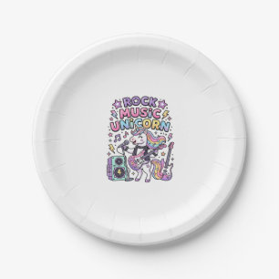 Unicorn Rock Music Unicorn Charming Marketplace Ar Paper Plate
