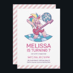 Unicorn Rockstar Singing Pink Kids Birthday Invitation<br><div class="desc">Cute design for kids,  boys or girls who love unicorn,  rainbow and mythical creature. Perfect for magical theme birthday party. You can customise the wording to fit other occasions.</div>