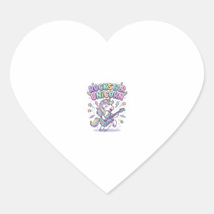 Unicorn Rockstar Unicorn Charming Apparel Graphic_ Heart Sticker