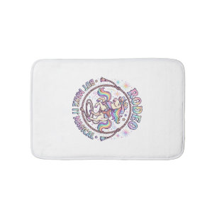 Unicorn Rodeo but Make It Magical Funny Cute Gift  Bath Mat