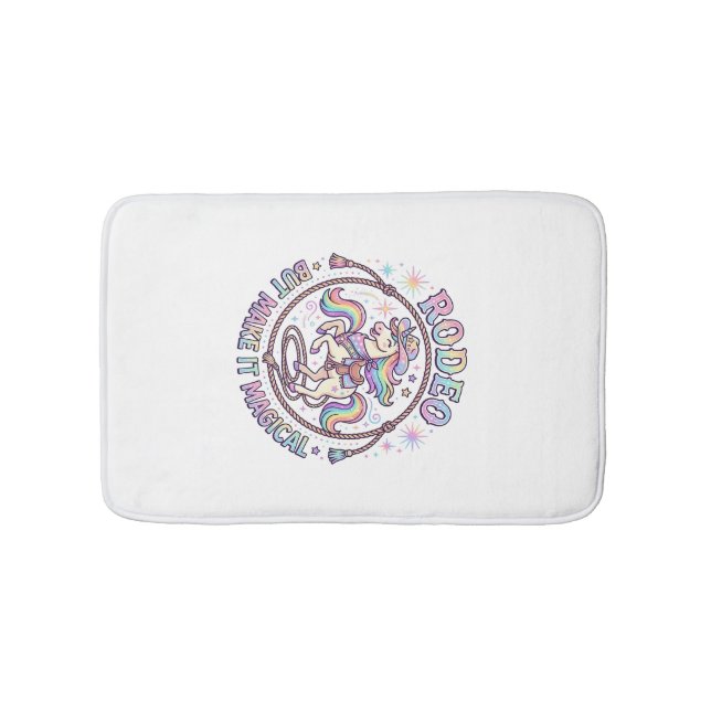 Unicorn Rodeo but Make It Magical Funny Cute Gift  Bath Mat (Front)