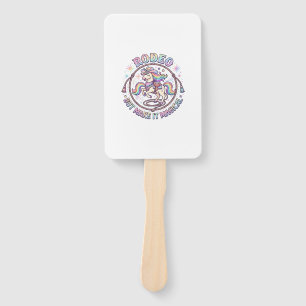 Unicorn Rodeo but Make It Magical Funny Cute Gift Hand Fan