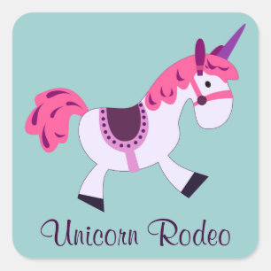 Unicorn Rodeo Square Sticker