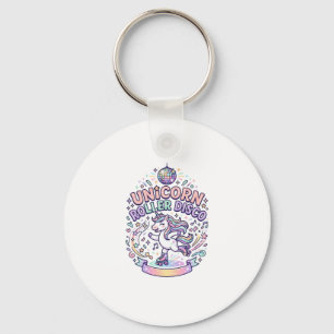 Unicorn Roller Disco Graphic Design T-Shirt Design Key Ring