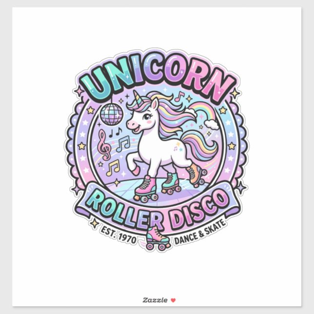 Unicorn Roller Disco POD Ready Marketplace Artwork (Sheet)