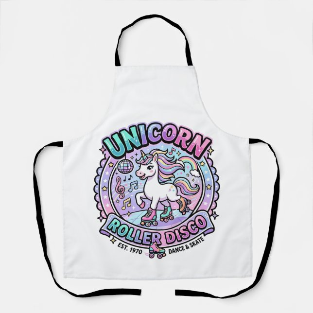 Unicorn Roller Disco POD Ready Marketplace Artwork Apron (Front)